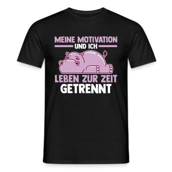 Meine Motivation und ich leben zur Zeit getrennt - Männer T-Shirt - Schwarz - Vorne - AI Model Male 178 light (178cm)