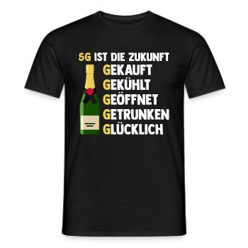 5G ist die Zukunft Sekt - Männer T-Shirt - Schwarz - Vorne - AI Model Male 178 light (178cm)