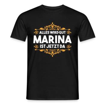 Marina - Männer T-Shirt - Schwarz - Vorne - AI Model Male 178 light (178cm)