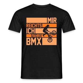 Fahrrad BMX - Männer T-Shirt - Schwarz - Vorne - AI Model Male 178 light (178cm)