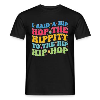 Joyeuses Pâques avec le lapin de Pâques - T-shirt homme - noir - Devant - AI Model Male 178 light (178cm)