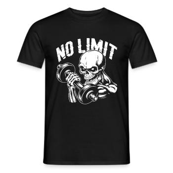 Bodybuilding Skull Workout and No Limit - Männer T-Shirt - Schwarz - Vorne - AI Model Male 178 light (178cm)