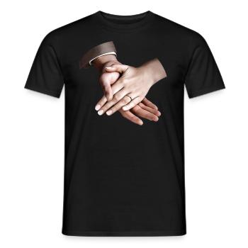hände verheiratet Hochzeit ja - Männer T-Shirt - Schwarz - Vorne - AI Model Male 178 light (178cm)