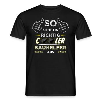 Construction helper house construction site manager site manager - Men's T-Shirt - black - Front - AI Model Male 178 light (178cm)