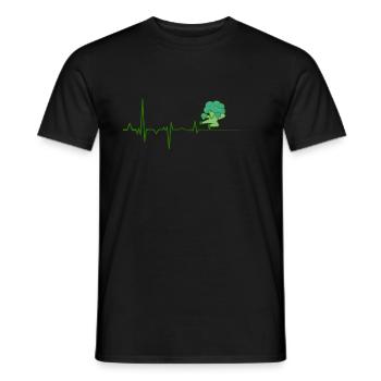 Broccoli Heartbeat Gift Vegan Vegetarian - Men's T-Shirt - black - Front - AI Model Male 178 light (178cm)