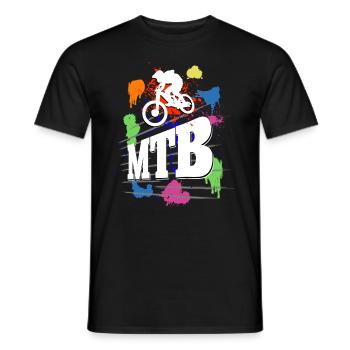 Mountainbike Fahrrad Splash - Männer T-Shirt - Schwarz - Vorne - AI Model Male 178 light (178cm)