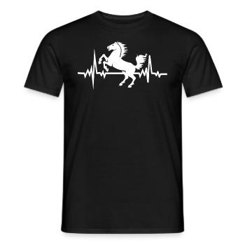 Pferd Herzschlag Reiten - Männer T-Shirt - Schwarz - Vorne - AI Model Male 178 light (178cm)