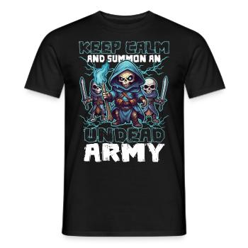 Gaming Gamer PC RPG Rollenspiel Necromancer - Men's T-Shirt - black - Front - AI Model Male 178 light (178cm)