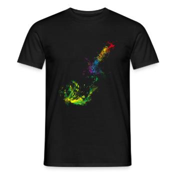 Idée cadeau musicien guitare colorée pour guitariste - T-shirt homme - noir - Devant - AI Model Male 178 light (178cm)