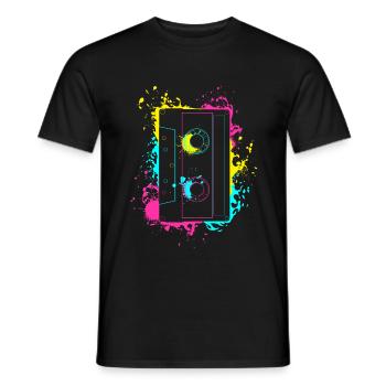 Cadeaux Cassette Vintage Splash Années 80 et 90 - T-shirt homme - noir - Devant - AI Model Male 178 light (178cm)