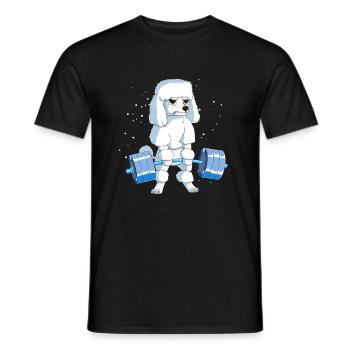 Poodle Weightlifting Deadlift Fitness Gym Design - Men's T-Shirt - black - Front - AI Model Male 178 light (178cm)