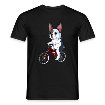 Bouledogue français sur bicyclette bouledogue français - T-shirt homme - noir - Devant - AI Model Male 178 light (178cm)