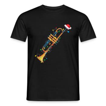 Christmas Trumpet Xmas Musician Gift Idea - Men's T-Shirt - black - Front - AI Model Male 178 light (178cm)