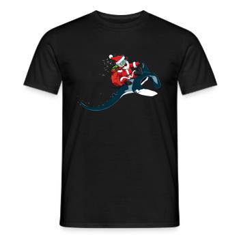 Christmas Manta Ray Xmas Diving Gift Idea - Men's T-Shirt - black - Front - AI Model Male 178 light (178cm)