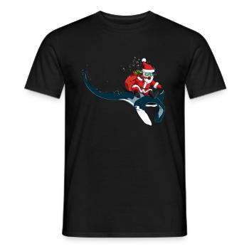 Christmas Manta Ray Xmas Diving Gift Idea - Men's T-Shirt - black - Front - AI Model Male 178 light (178cm)