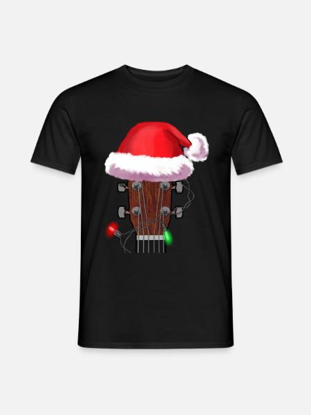 Christmas Guitar Player Xmas Musician Gift Idea - Men's T-Shirt - black