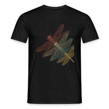 Libellule rétro - T-shirt homme - noir - Devant - AI Model Male 178 light (178cm)