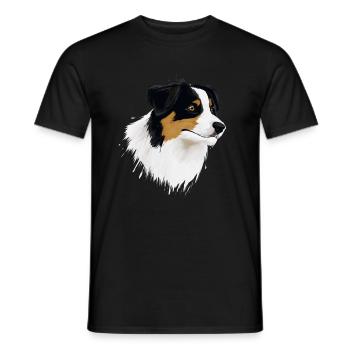 AUSTRALIAN SHEPHERD - T-shirt homme - noir - Devant - AI Model Male 178 light (178cm)