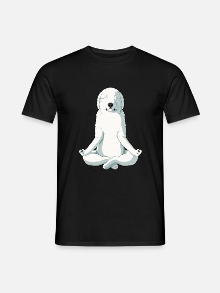 Yoga Great Pyrenees Dog - Men's T-Shirt - black