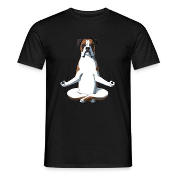 Yoga Boxer chien - T-shirt homme - noir - Devant - AI Model Male 178 light (178cm)
