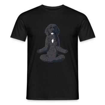 Yoga Portuguese Water Dog - Men's T-Shirt - black - Front - AI Model Male 178 light (178cm)