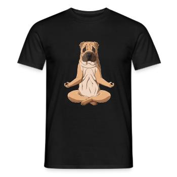 Yoga Shar Pei Hund - Männer T-Shirt - Schwarz - Vorne - AI Model Male 178 light (178cm)