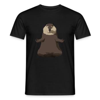 Biber Meditation - Männer T-Shirt - Schwarz - Vorne - AI Model Male 178 light (178cm)