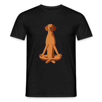 Cheveux courts hongrois Méditer le chien de prédication - T-shirt homme - noir - Devant - AI Model Male 178 light (178cm)