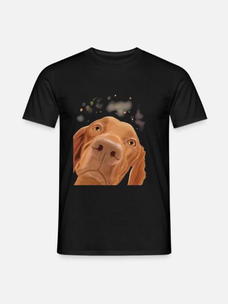Curious Hungarian Vizsla Dog - Men's T-Shirt - black