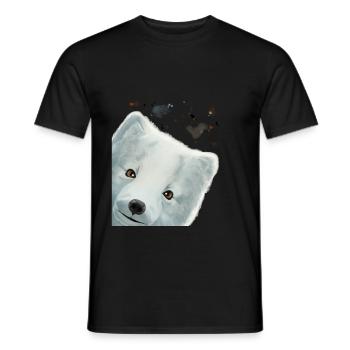 Curious Arctic Fox - Men's T-Shirt - black - Front - AI Model Male 178 light (178cm)