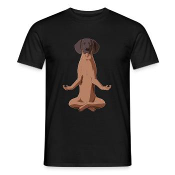 Bavarian Mountain Hound Dog meditate - Men's T-Shirt - black - Front - AI Model Male 178 light (178cm)