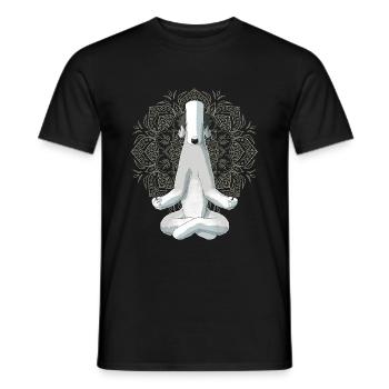 Bedlington Terrier chien méditation - T-shirt homme - noir - Devant - AI Model Male 178 light (178cm)