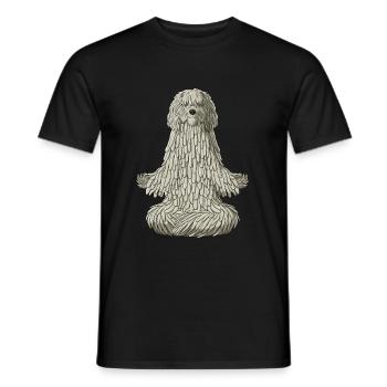 Bergamasker Hirtenhund Meditation - Männer T-Shirt - Schwarz - Vorne - AI Model Male 178 light (178cm)