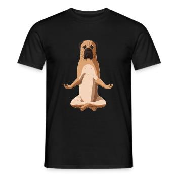 Chien de bullmaste méditant - T-shirt homme - noir - Devant - AI Model Male 178 light (178cm)
