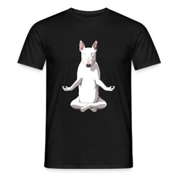 Meditierender Bullterrier Hund - Männer T-Shirt - Schwarz - Vorne - AI Model Male 178 light (178cm)