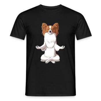 Méditant de l’espagnol continental chien - T-shirt homme - noir - Devant - AI Model Male 178 light (178cm)