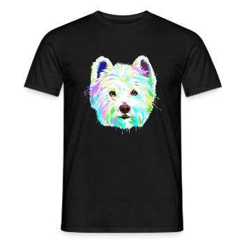 West Highland White Terrier Hund - Männer T-Shirt - Schwarz - Vorne - AI Model Male 178 light (178cm)