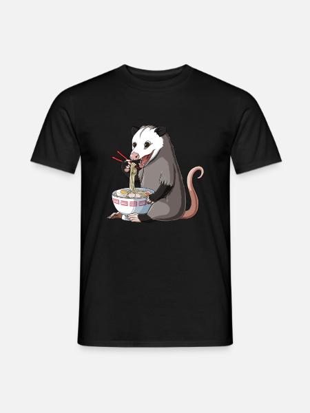Opossum mange des nouilles Ramen - T-shirt homme - noir