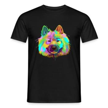 Splash Eurasier Dog - Men's T-Shirt - black - Front - AI Model Male 178 light (178cm)