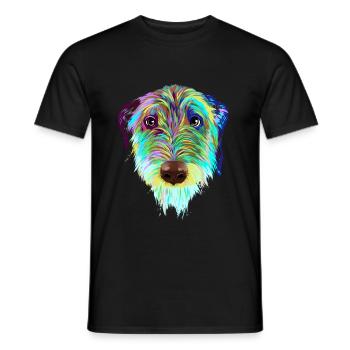 Splash Irish Wolfhound Dog - Men's T-Shirt - black - Front - AI Model Male 178 light (178cm)