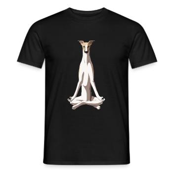 Chien whippet méditant - T-shirt homme - noir - Devant - AI Model Male 178 light (178cm)
