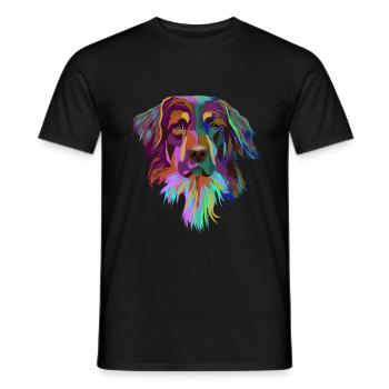 Splash Hovawart Dog - Men's T-Shirt - black - Front - AI Model Male 178 light (178cm)