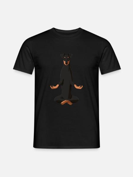 Meditating Manchester Terrier Dog - Men's T-Shirt - black