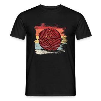 Rétro hobby laine - T-shirt homme - noir - Devant - AI Model Male 178 light (178cm)