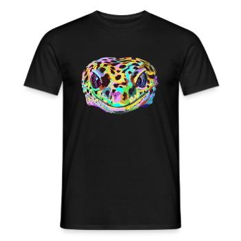 Farbiger Leopard Gecko - Männer T-Shirt - Schwarz - Vorne - AI Model Male 178 light (178cm)