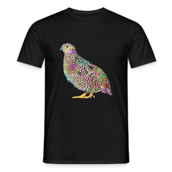 Splash Quails Bird - Men's T-Shirt - black - Front - AI Model Male 178 light (178cm)