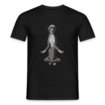 Méditant allemand Piqûre chien - T-shirt homme - noir - Devant - AI Model Male 178 light (178cm)