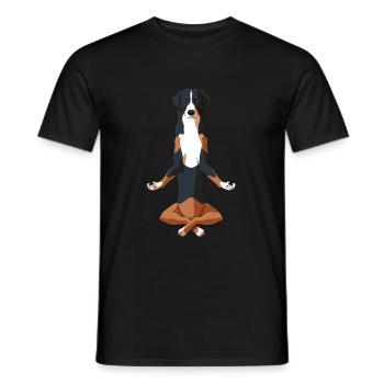 Yoga Appenzell Mountain Dog - Men's T-Shirt - black - Front - AI Model Male 178 light (178cm)