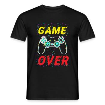 Game Over - Gamer Shirt - Men's T-Shirt - black - Front - AI Model Male 178 light (178cm)