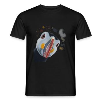 Neugieriger Papageientaucher - Männer T-Shirt - Schwarz - Vorne - AI Model Male 178 light (178cm)